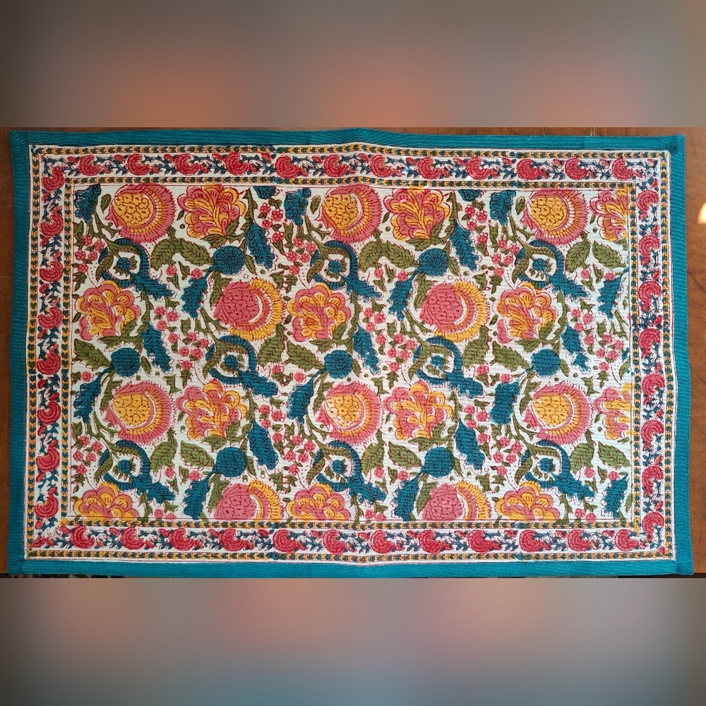 Pomegranate Placemat & Napkins Set For One Jewel Blossom - Picture 3 of 14